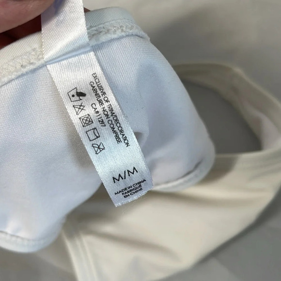 5/$25 LA VIE EN ROSE Aqua White Cheeky Bikini Bottoms Crisscross Sides M As Is - Picture 5 of 7